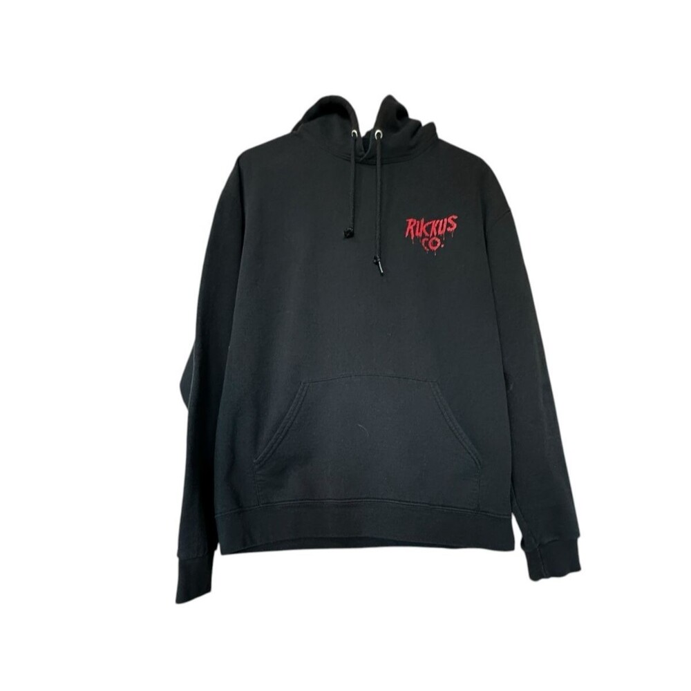 Ruckus Company Black Hoodie Men's Size Large Find Comfort In The Chaos Pullover